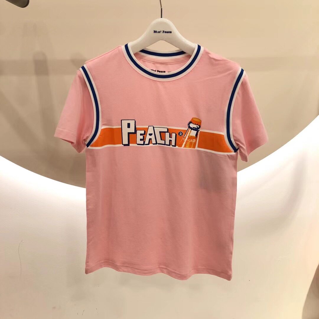On the same day, F2DAA2165 mini peace Taiping bird children's clothing 2020 new girls' printed short-sleeved T-shirt