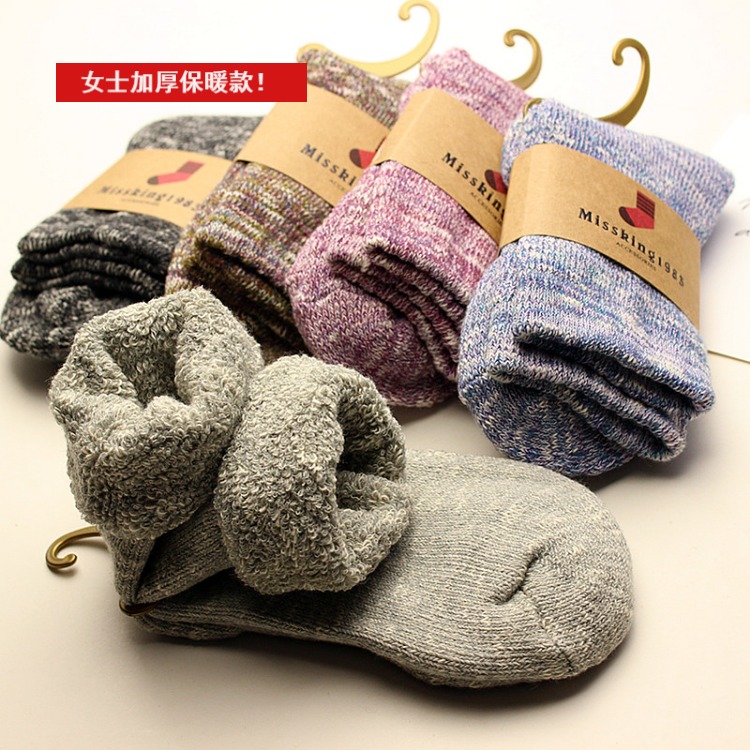 Mùa đông cộng với nhung dày cao tất cotton nam vớ len siêu dày khăn dưới ấm vớ mùa đông vớ vớ adidas