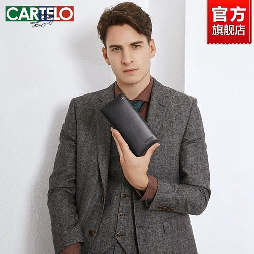 Cardile крокодиловый мужской кошелек из натуральной кожи, новинка 2025 года, популярная длинная версия, кошелек для карт, кошелек из натуральной воловьей кожи, подлинный