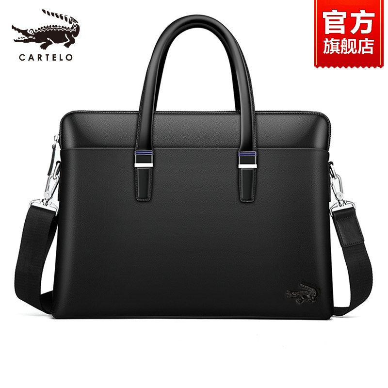 Crocodile Men Handbag Genuine Leather Bag Handbag handbags Bull Leather Bag Single Shoulder Slanted Satchel Bag Business Briefcase