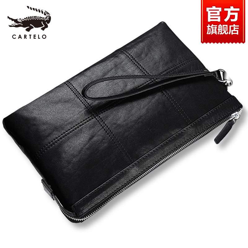 Crocodile Men Handbags Genuine Leather Bag Casual Hands Grab Bag Large Capacity Business Bull Leather Envelope Men's Bag