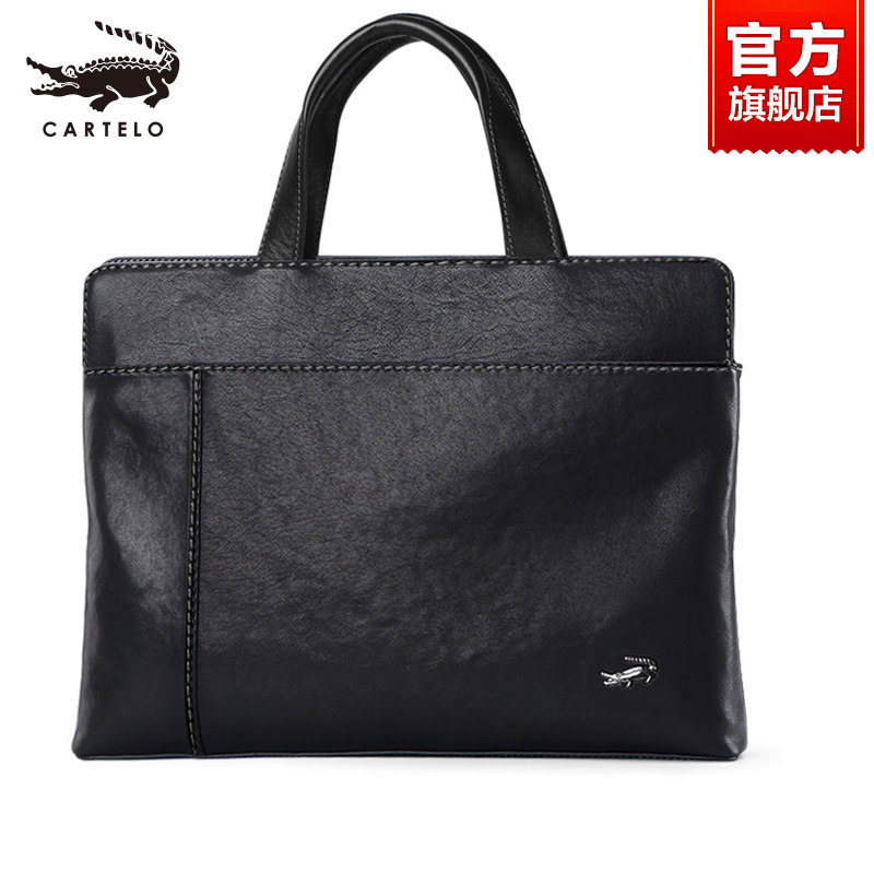 Crocodile Men's Briefcase Genuine Leather Large Capacity Computer Business Single Shoulder Inclined Satchel Casual Bull Leather Handbag Male