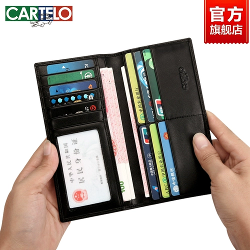 Cardile крокодиловый мужской кошелек из натуральной кожи, новинка 2025 года, популярная длинная версия, кошелек для карт, кошелек из натуральной воловьей кожи, подлинный