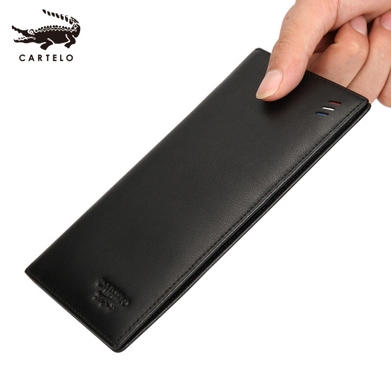 Crocodile men's wallet genuine leather new 2021 exploits with long version of money clip young card bag pure cow leather wallet
