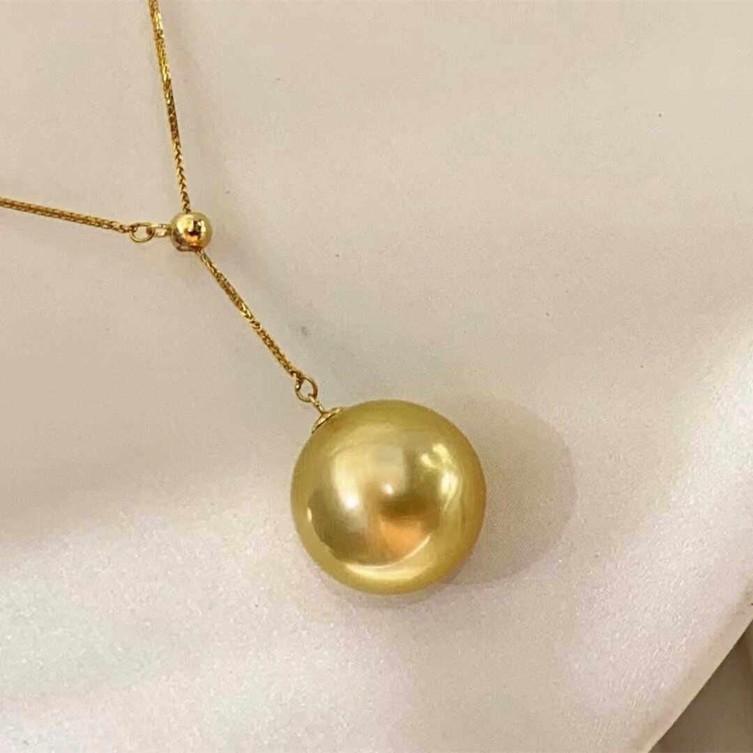 进口天然海水南洋金珠吊坠:18K肖邦Y字链,锁骨链里的奢华新宠!-颈饰-淘宝好物网