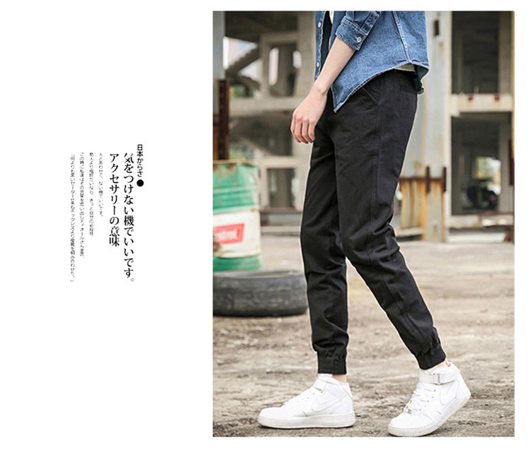 Quần cạp cao nam quần lửng ống quần thời trang cotton Hàn Quốc cộng với quần nhung thông thường quần áo thời trang