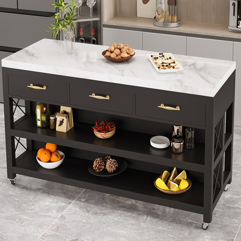 Center Island Kitchen Dining Table Marble Movable Simple Open Workbench Cooking Table Storage Sideboard Center Island Kitchen Dining Table Marble Movable Simple Open Workbench Cooking Table Storage Sideboard