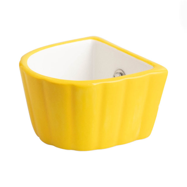 Parrot food box ceramic hanging cage anti-knock over bird feeder anti-splash food bowl pet trough baby bird learning bowl bird supplies