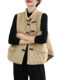 2025 Autumn/Winter New Style Mom's New Chinese Style National Style Button Design Quilted Warm Padded Vest Coat Cotton Jacket