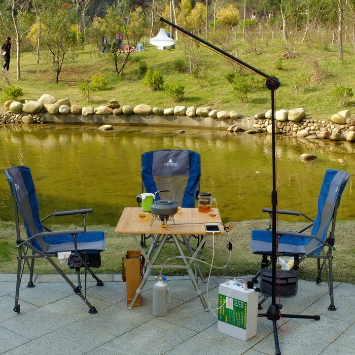 Bull Man Outdoor Camping 3-foot lamp frame ultralight folding and lifting multipurpose rack Camp Barbecue Floodlight Bracket