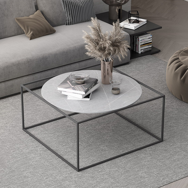 Limited Net red small household light luxury plate tea several tables in Nordic wind room modern iron marble tea table