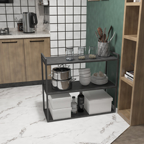 Nordic kitchen multi-storey storage rack iron storage rack floor multifunctional simple meal side storage rack cabinet home