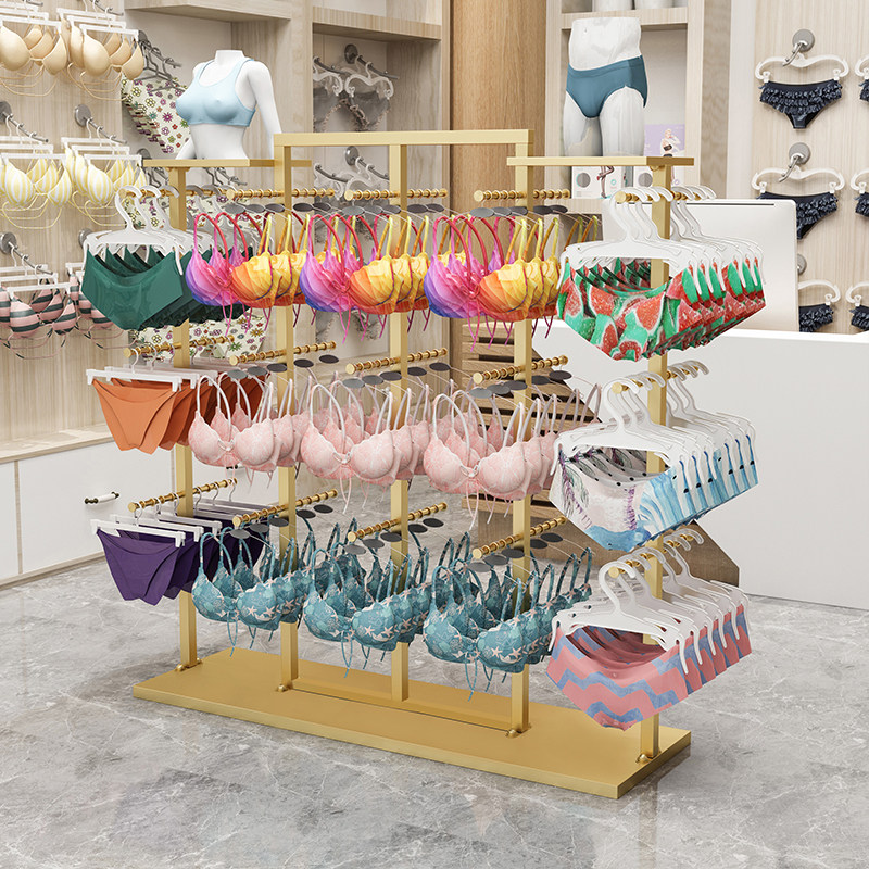 Shopping mall shop floor-to-ceiling underwear bra shelf double-sided hanging men's and women's panties shorts Nakajima display shelf display shelf