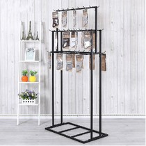 New product wrought iron clothing store socks display rack silk stockings shelf landing Mid Island frame belt hanger Tie Rack