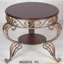 Iron Art Double Layer Tea Table Sofa Edge A Few Corners A Few Gare Close Table Solid Wood Small Round Table Telephone Table Coffee Table Coffee Table Spot