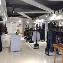 Iron clothing store floor-standing clothing display rack with cabinet front side hanging hanger Zhongdao shelf display rack