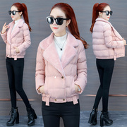 2019 mới mùa đông bông quần áo rộng Hàn Quốc phiên bản của bông ngắn in áo jacket chic xuống phụ nữ bông quần áo