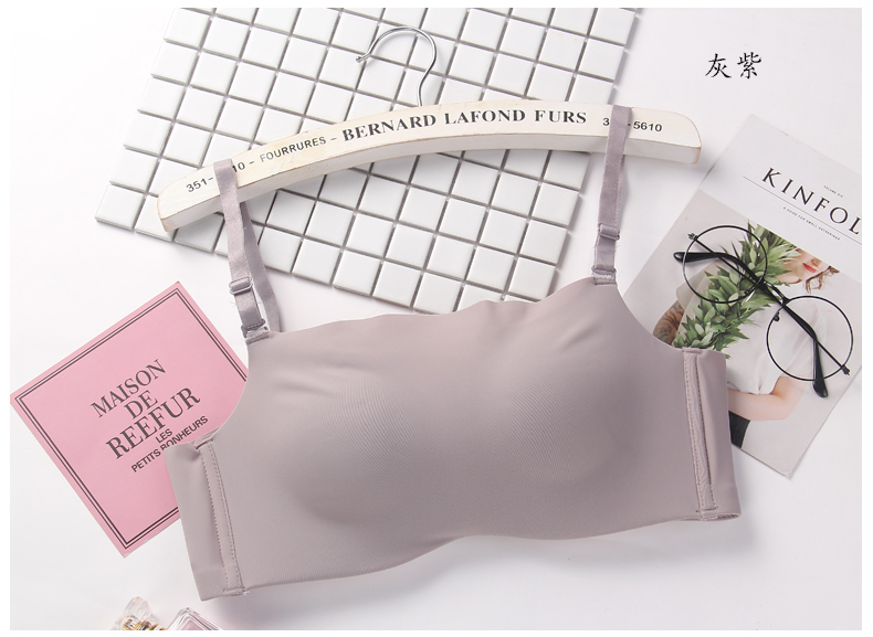 Ngực nhỏ dày gợi cảm không có vòng thép tập trung học sinh trung học nữ sinh đồ lót không có dấu vết chống chói ống áo ngực áo lót cho người nâng ngực