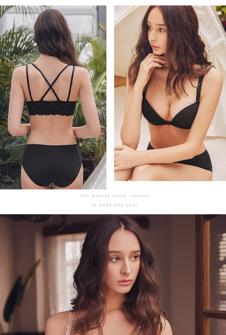 Khóa trước làm đẹp lưng đồ lót nữ áo ngực thu nhỏ ngực gợi cảm không có vòng thép dày 6CM trên giá đỡ siêu dày 8CM phẳng ngực áo lót k dây