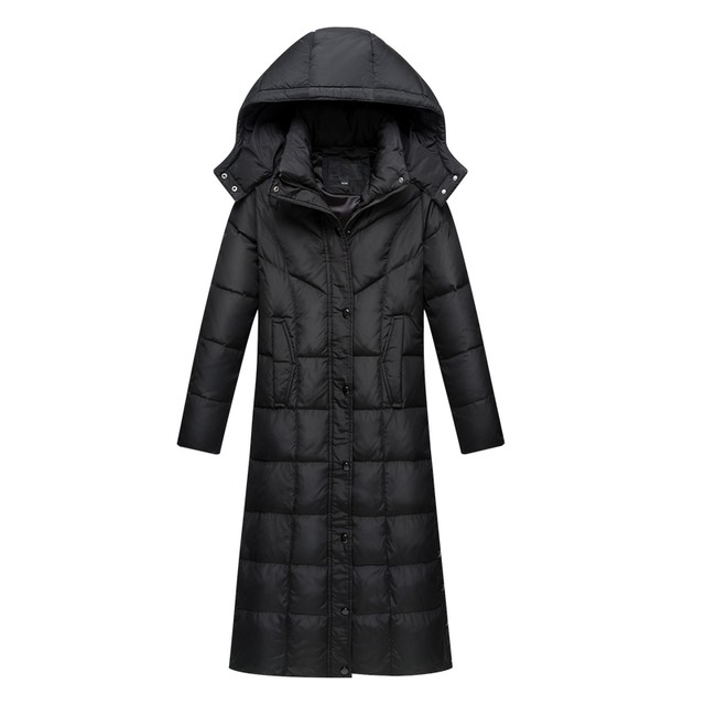 Long down jacket Women over knee 2024 Winter dress new super long SIZE jacket fashion slimming warm plus long coat