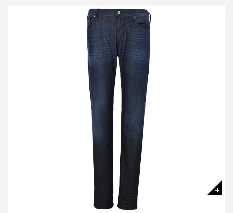 Quần tây nam Armani / Armani 2019 mùa thu mới thời trang mid-eo xanh quần jeans nam - Quần jean