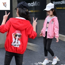  Little girl autumn clothing 12 female mid-child thin jacket 7 jacket 9 outerwear 8-10 Chunqiu ten-year-old 6 girl 5 wearing foreign