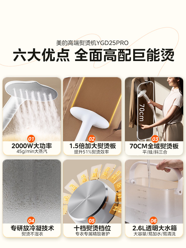 Midea Garment Steamer, Household Steam Ironing Machine, New Model, Fully Automatic All-In-One Ironing Machine, Electric Iron, Commercial Use for Clothing Stores