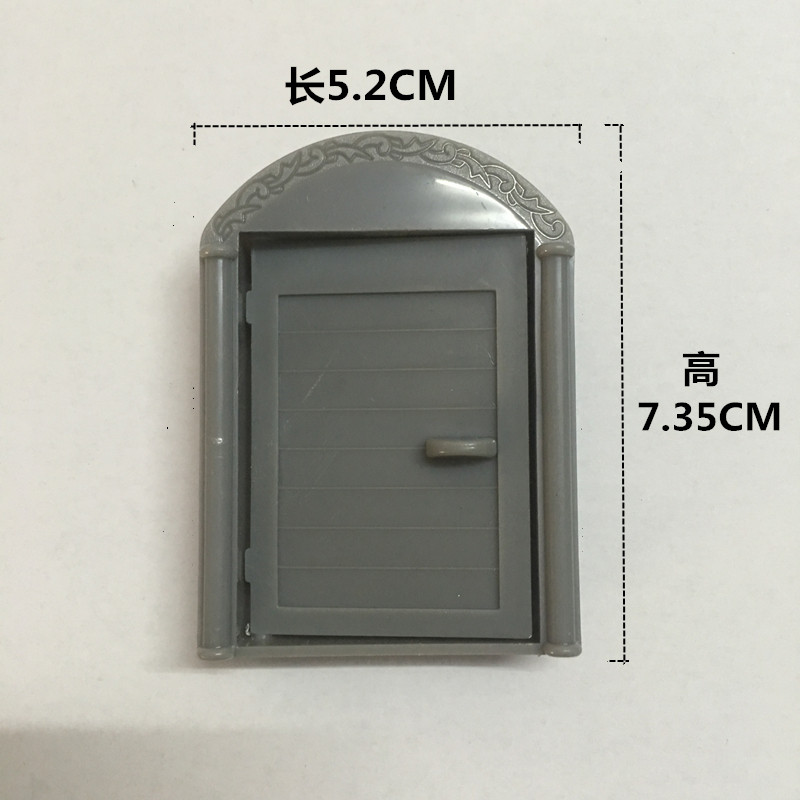 Brick household doors and windows small shovel cement powder powder brick brick grass railing small tree children 34 year old toy