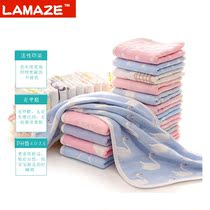 LAMAZE cotton jacquard six-layer gauze childrens towel soft cute kindergarten baby wash face towel