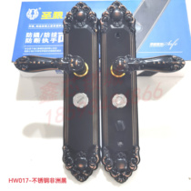 017 African black stainless steel door lock universal anti-theft door lock handle handle multi-function thickened key