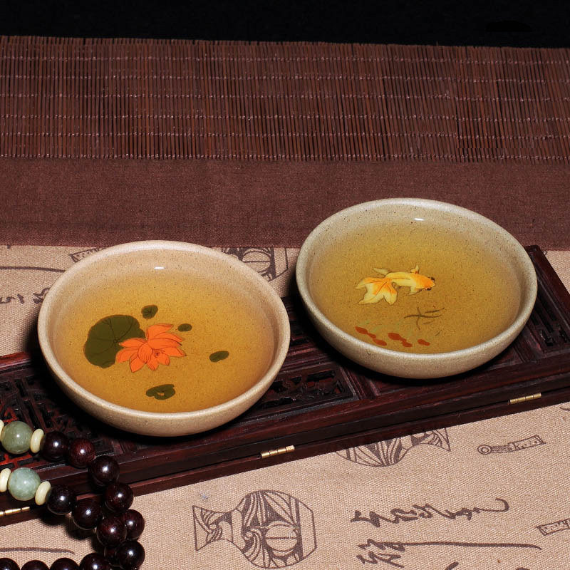 Yixing Purple sand pot tea set Tea cup Handmade Kung fu master tea cup Old Duan mud hand-painted small tea bowl single cup