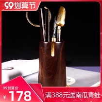 Yixing Purple Clay Pot Tea Teapot tea ceremony accessories tea spoon ebony tea ceremony cylinder six gentlemen