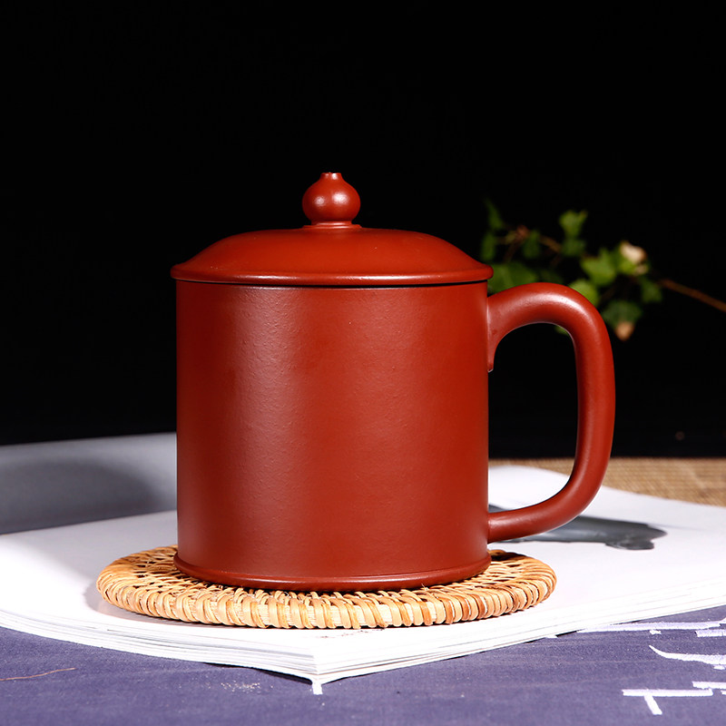 Yixing purple sand cup with lid big tea cup men's high-grade raw ore mud material Dahongpao gift box pure handmade Fulu cup
