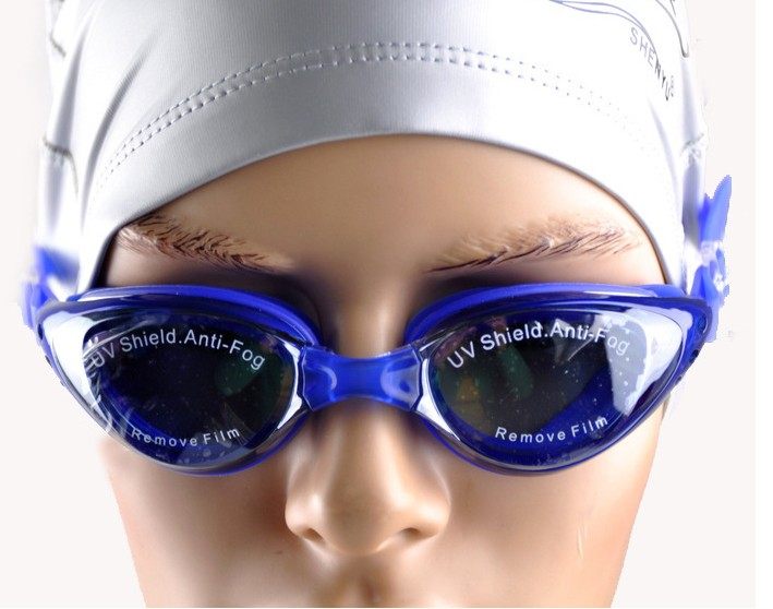 Swimming goggles adult male and female children waterproof and anti-fog high-definition flat light glasses