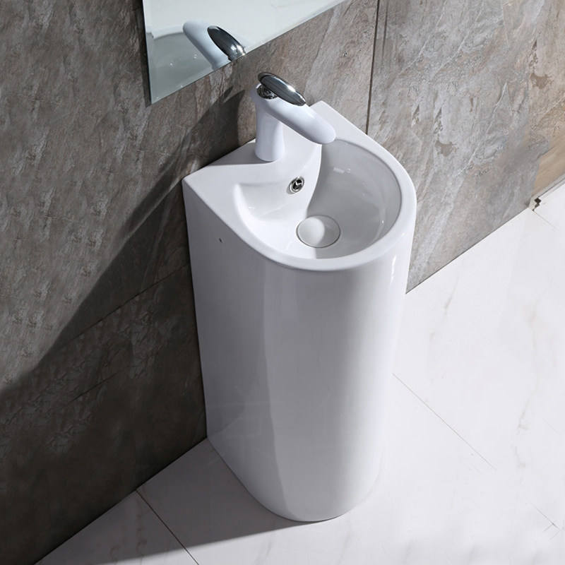 One-piece ceramic column basin one-piece wash basin washbasin toilet wash basin balcony outdoor courtyard wash basin