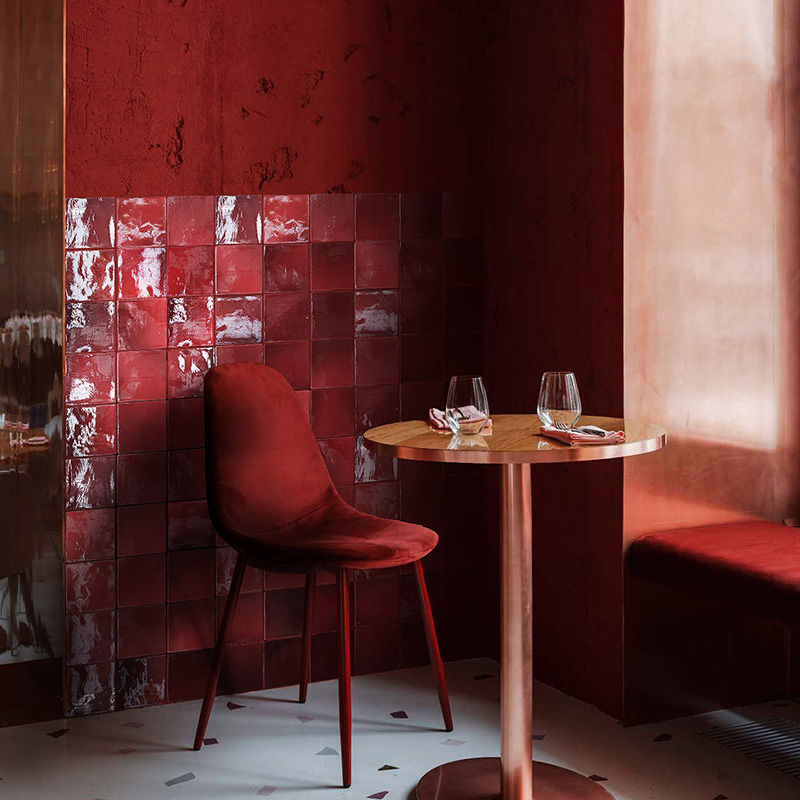 Spanish Import Antique Glazed Face Jelly Brick Red Green Powder Handmade Tile Kitchen Wall Brick Makeup Room Living-room Balcony