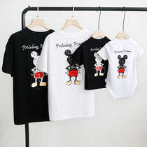 Parent-Child clothing summer clothes 2021 New Tide a family three or four family dress foreign mother and daughter short sleeve T-shirt baby climbing clothes