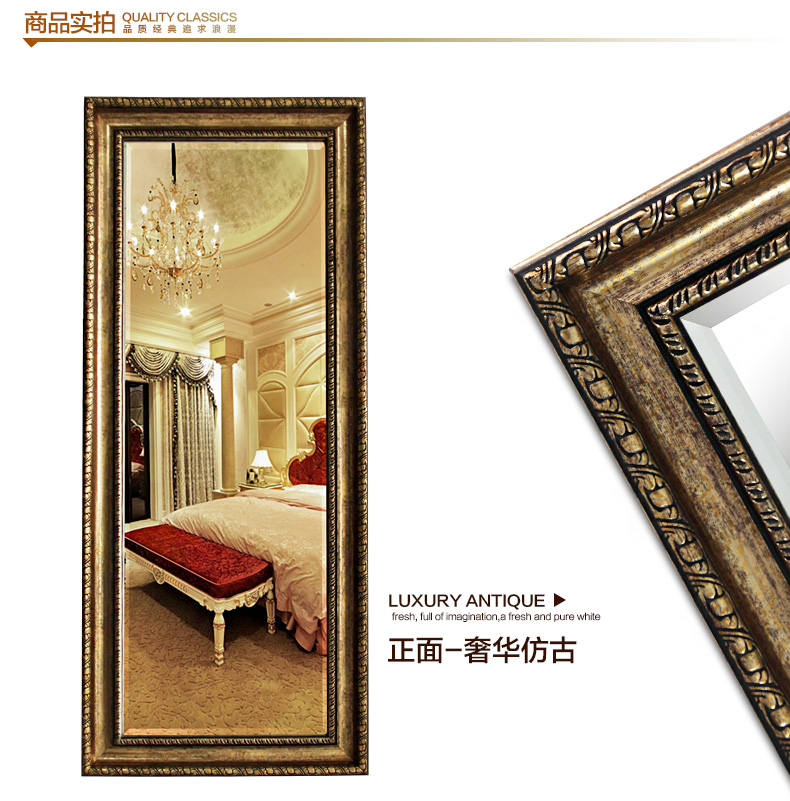 Gương trang điểm BOLEN Gương gương dài toàn sàn Gương Mỹ Âu lắp gương stereo cửa hàng quần áo cổ điển gương lớn - Gương gương treo tường phòng ngủ