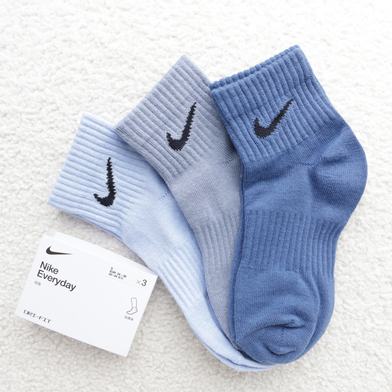 Nike New Men's Socks Women's Sports Breathable Casual Socks Thin Cotton Socks Mid-Short Socks Sx7677