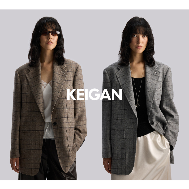 Black Label/Uk Imported Coarse Wool Yarn-Dyed Plaid Tweed, Premium Handmade Milan Eyelet Silhouette Suit