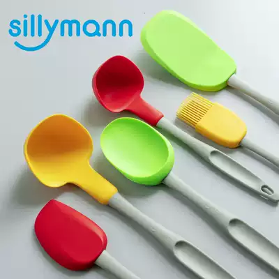 South Korea imported platinum silicone cooking shovel soup spoon set non-stick pot household spatula frying spatula high temperature kitchenware