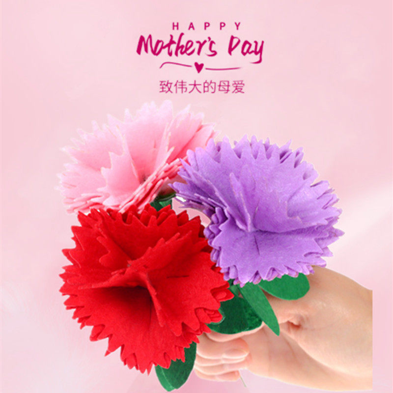 Mother's Day cloth art Cornell flowers bouquet children handmade gifts Kindergarten creative flowers diy to make material packs