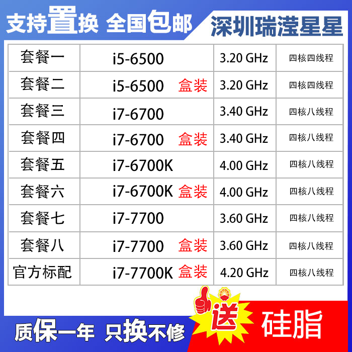 i5-6500 i7 6700 6700k 6700t 7700k 6400 7500 cpu scatter