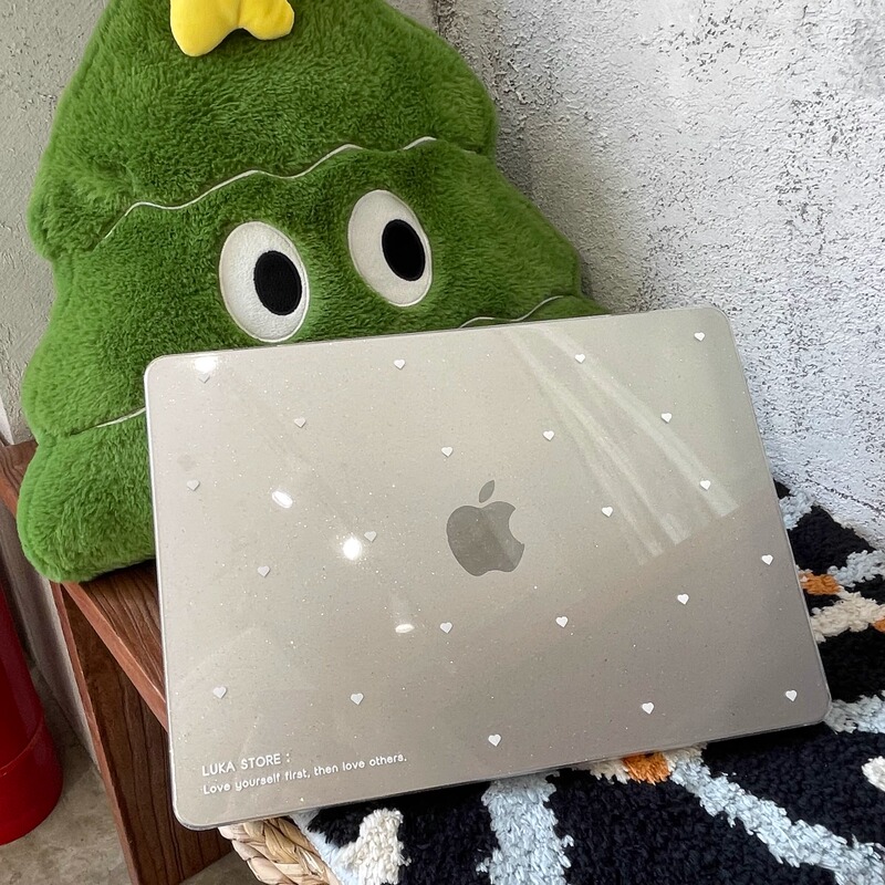 Lukastore【White Valentine's Day】Macbook Protective Case Simple and Cute MacBook Protective Cover Apple Laptop M4