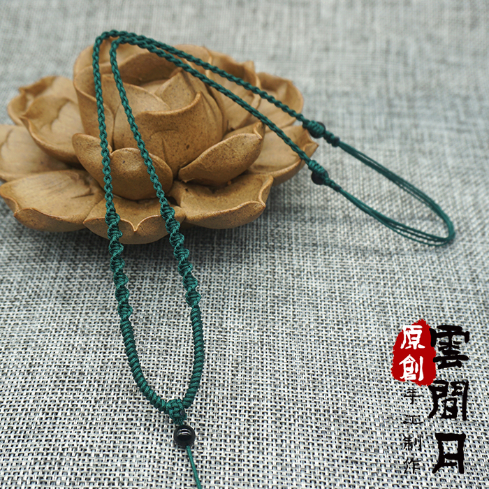 Hand knitting high - grade jade necklace - rope - jade - necklace - gold - ageway - rope - male and female red rope