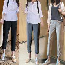 Pregnant women wide leg pants 2021 spring and autumn fashion hot mom Leggings loose thin hanging pants straight tube outside wear pants