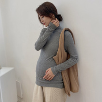 Autumn and winter ultra-thin pregnant women sweater warm close-fitting base shirt high neck slim long long sleeve sweater