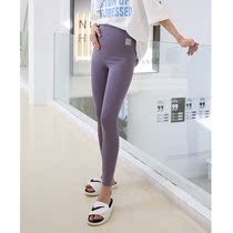 Spring New pregnant women leggings screw high waist belly ankle-length pants cotton comfortable wear fashion tide mother slim