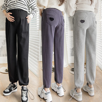 Pregnant women pants Spring and Autumn outside wearing leg sports pants slim straight wide leg pants casual autumn pregnant womens pants