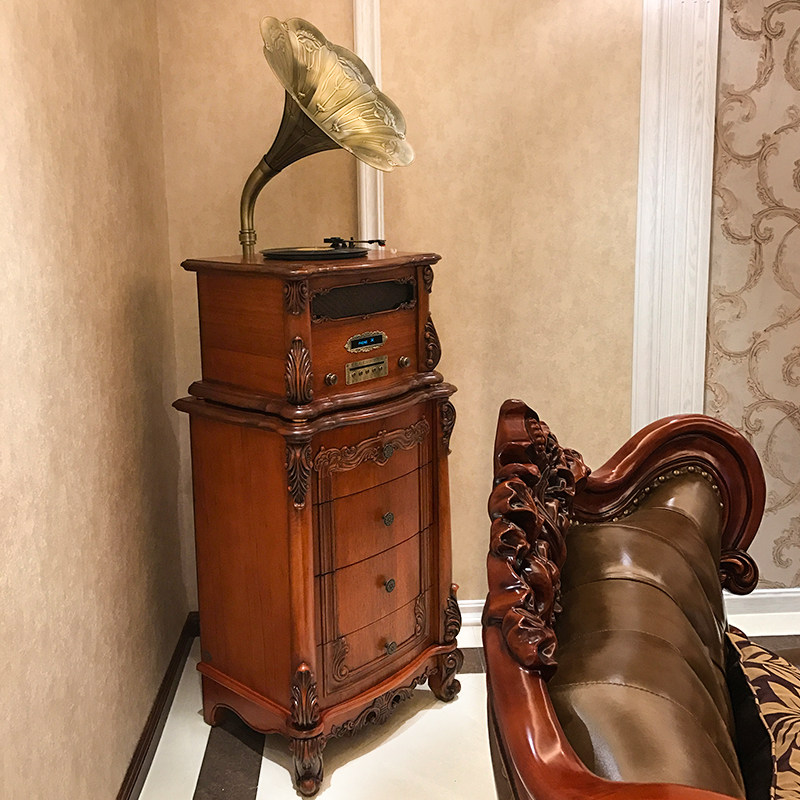 Beauty banana phonograph M12 retro household with old - fashioned American style solid wood loudspeaker sound